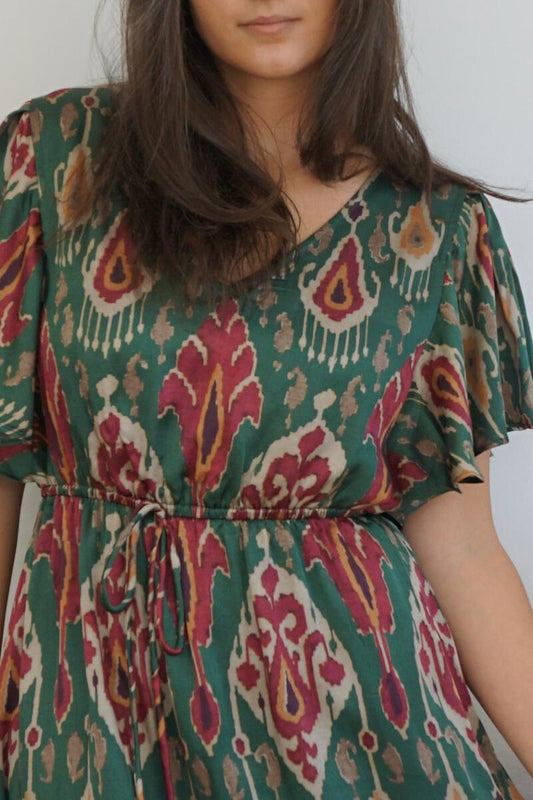 Carter Midi Dress - Vert Ikat