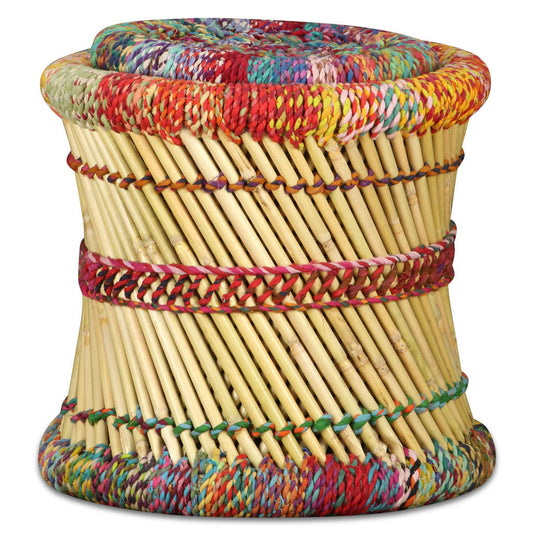 Handwoven Chindi Stool Set (2 Pieces)