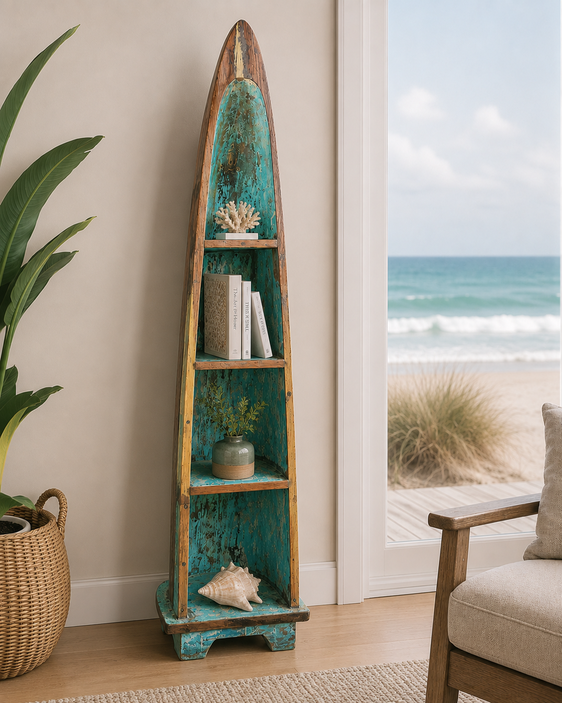 The Bali Reclaimed Fishing Canoe Shelf — One of a Kind