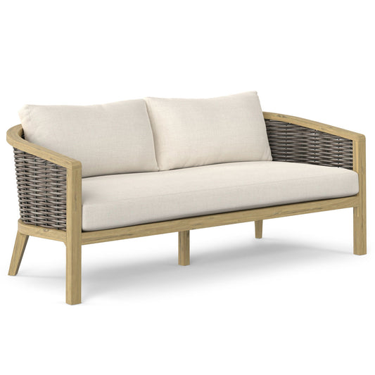 Ashcroft Outdoor Woven Acacia Sofa | Garden Pavilion Collection | Bay & Bridle