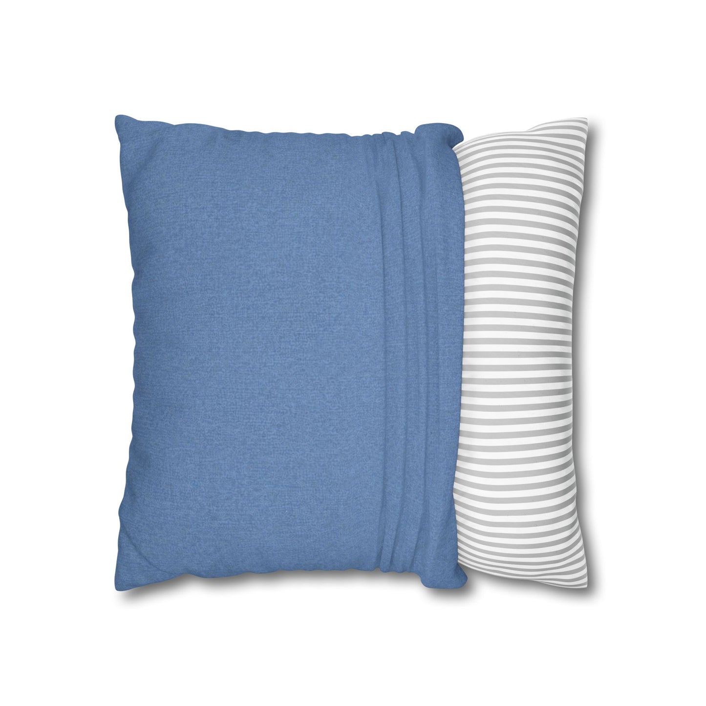 Solid Blue Square Pillowcase | Poly Canvas Throw Pillow Cover 18x18
