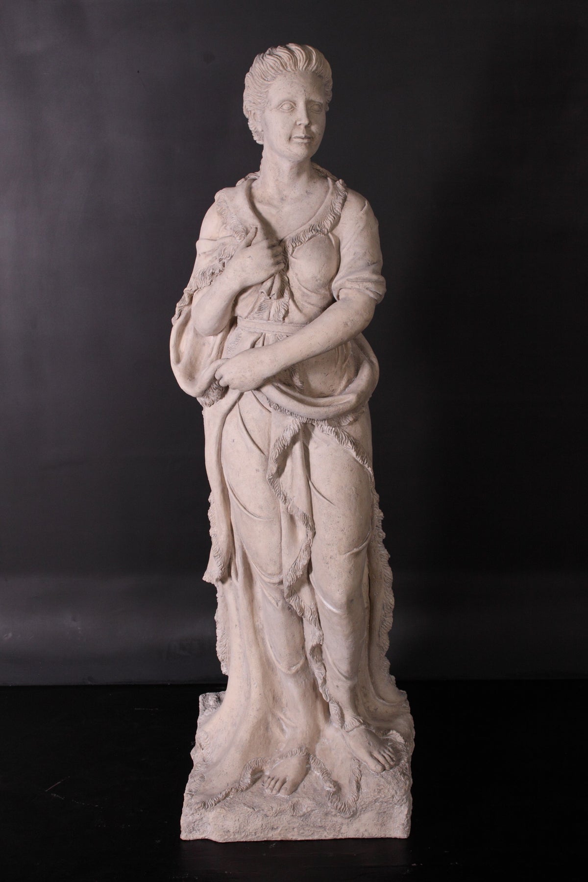 The Winter Muse Classical Roman Stone Garden Statue — 61.5" | Bay & Bridle