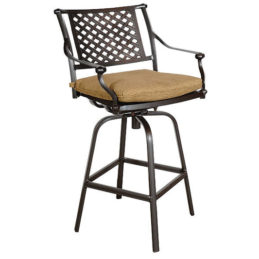 The Savannah Lattice Swivel Outdoor Bar Stool