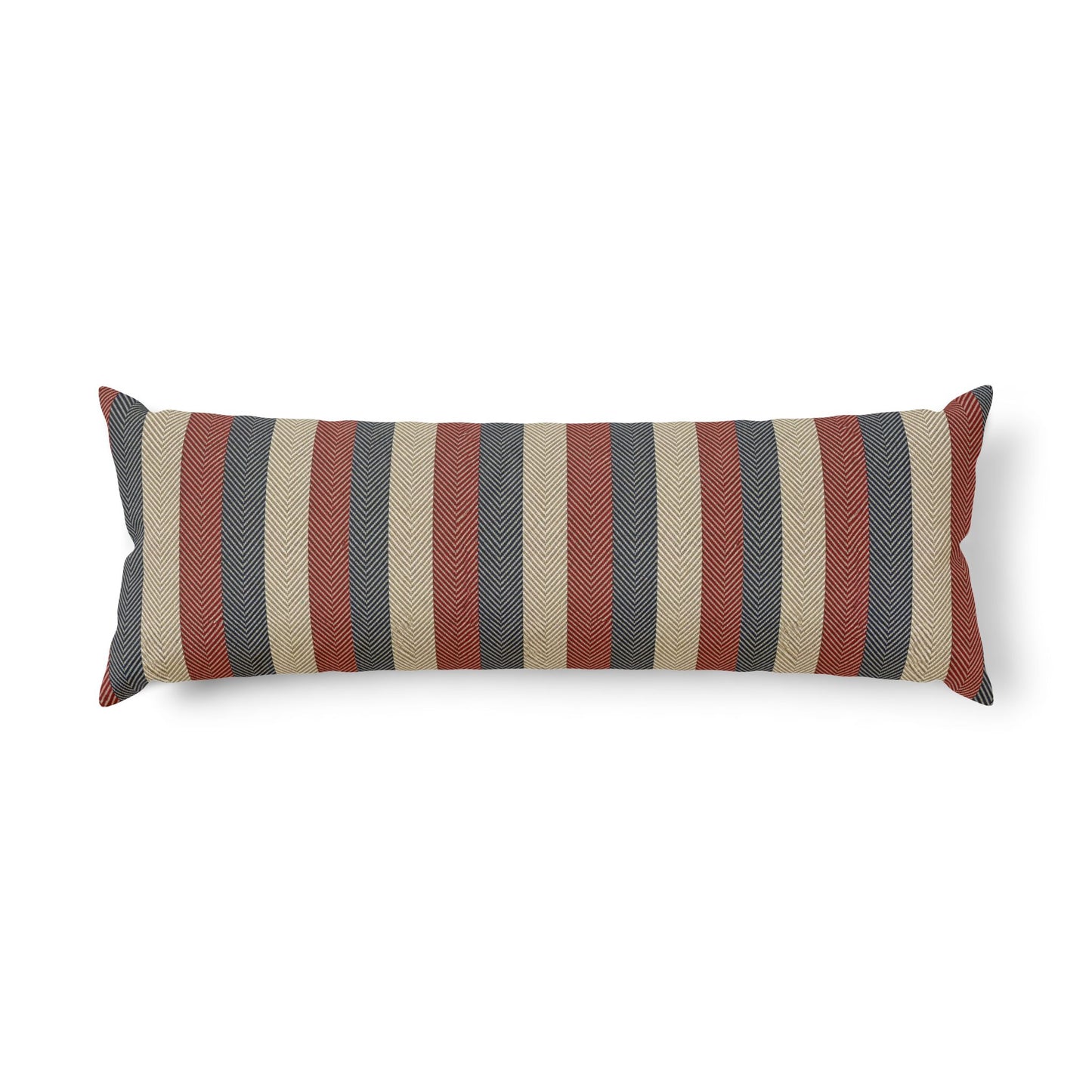 Americana Cabana Stripe Bolster Pillow — Classic cabana stripes meet refined coastal comfort in this statement bolster designed for layered, relaxed luxury.