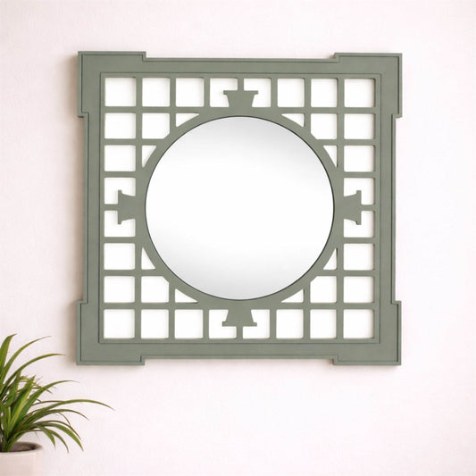 Geometric Lattice Frame Wall Mirror 23.5"SQ