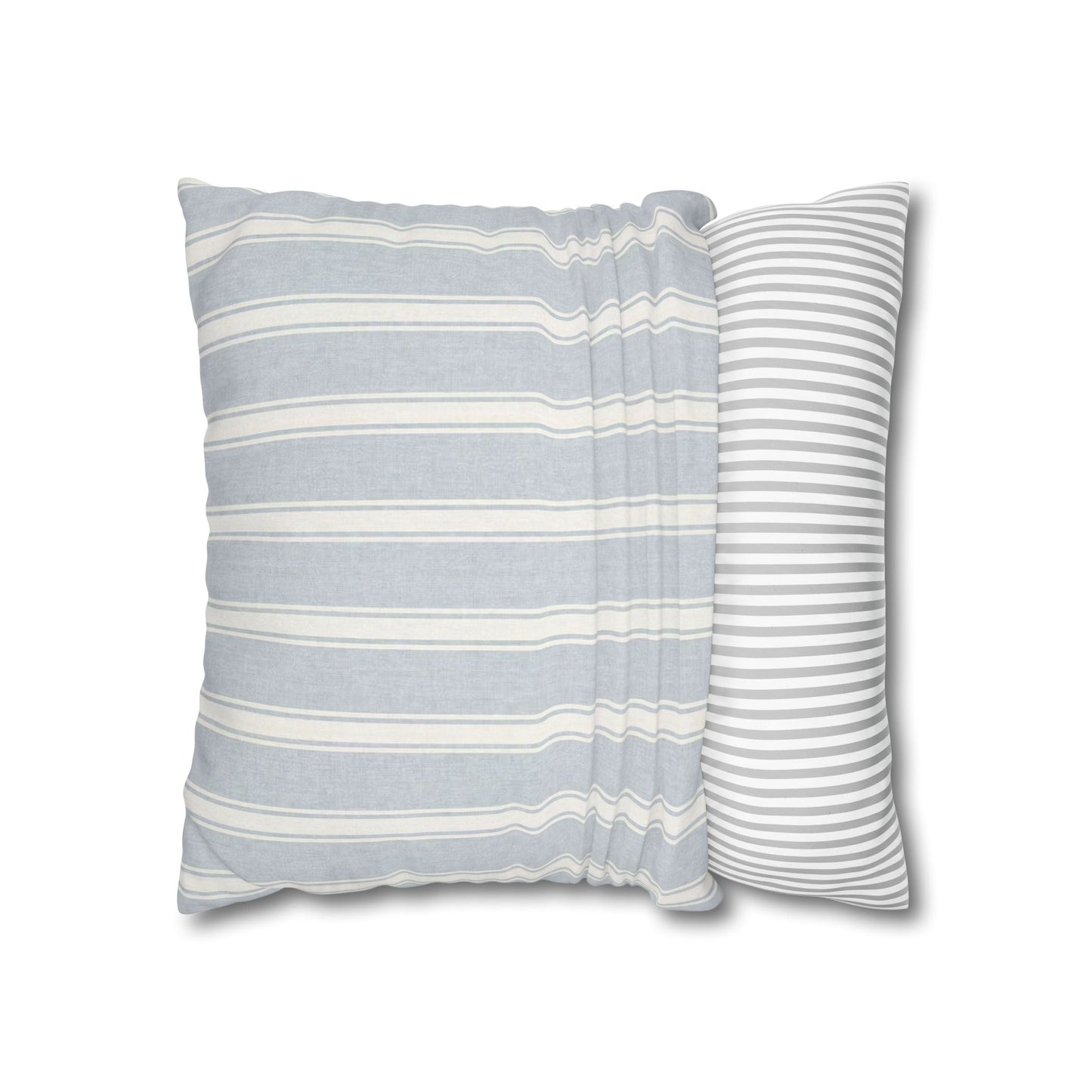 Blue Stripe Pillowcase | Square Poly Canvas Throw Pillow Cover 18"x18"