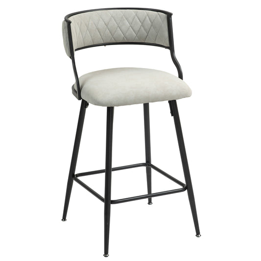 Counter Height Bar Stools With Powder Coating Base And Footrest (Set of 2) -