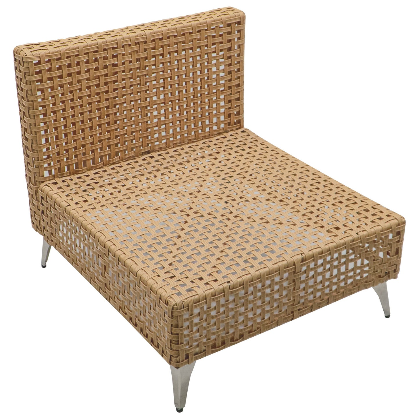 Patio Set Wicker Sectional with Water Resistant Beige Cushions and Coffee Table