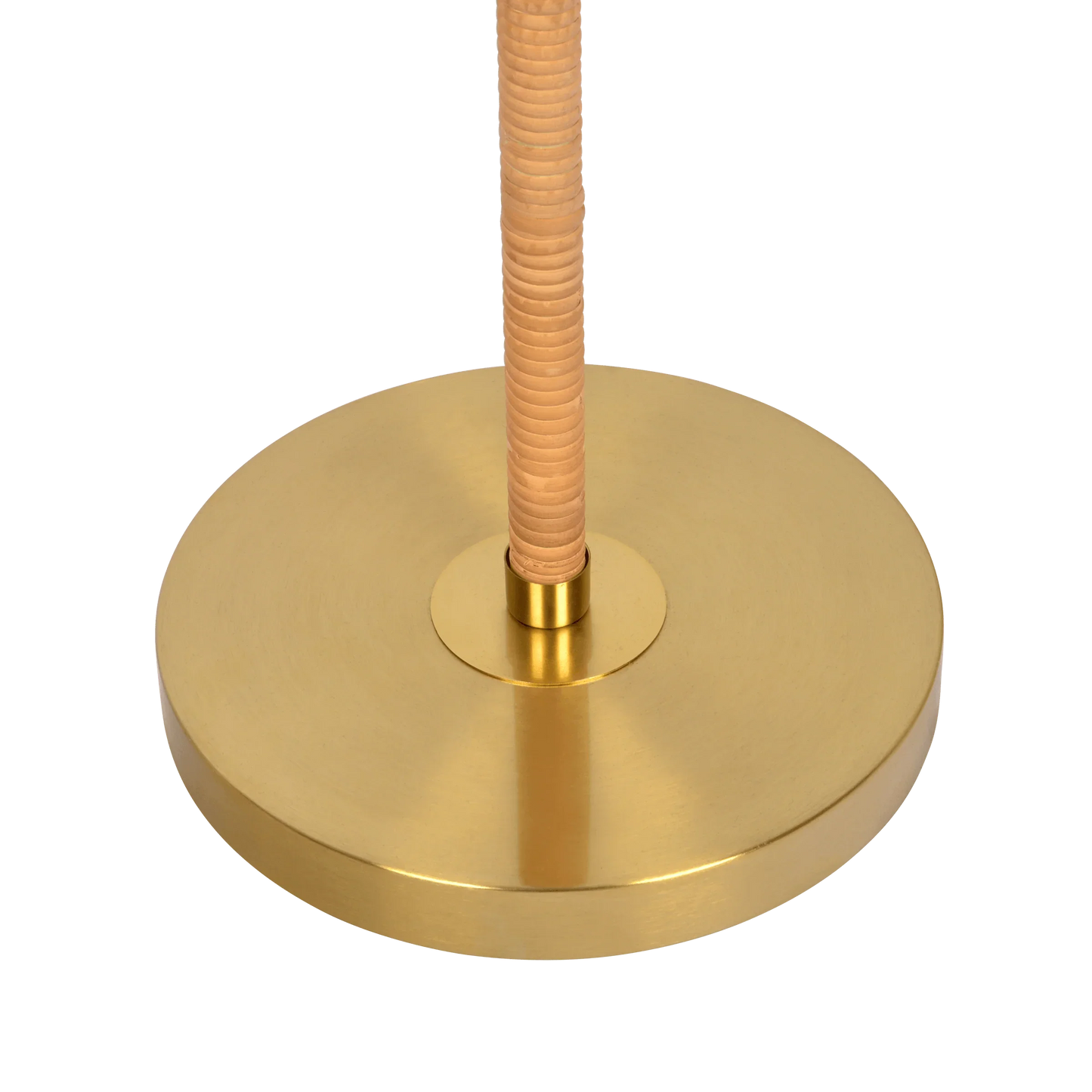 The Ashbourne Brass & Rattan Two-Light Floor Lamp