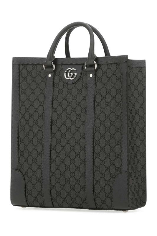 Gucci Men Gg Supreme Fabric And Leather Ophidia Shopping Bag