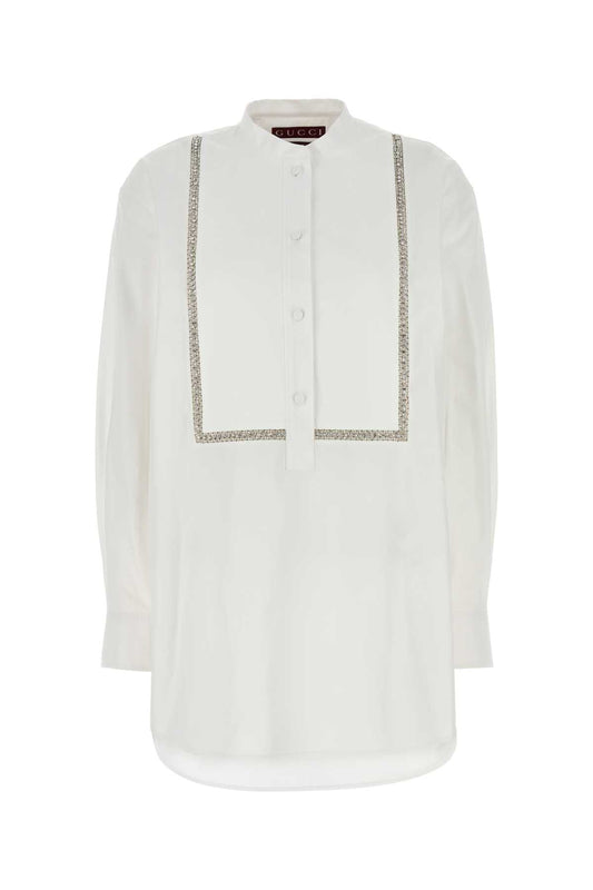 Gucci White Cotton Poplin Tailored Shirt
