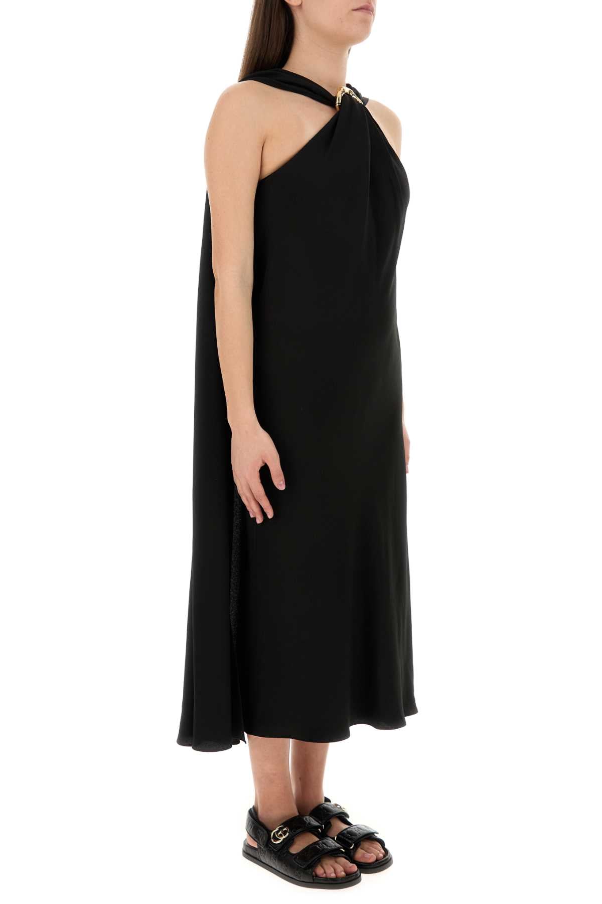 Gucci Black Crepe Silk-Lined Dress