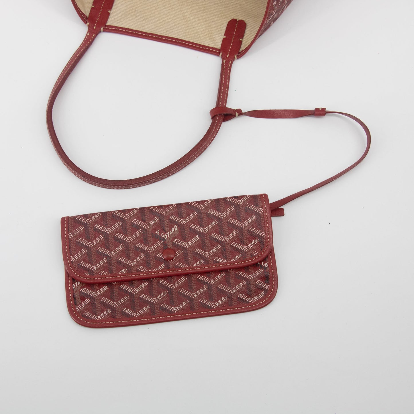 Goyard Red Herringbone Saint Louis PM w/ Pouch #2018