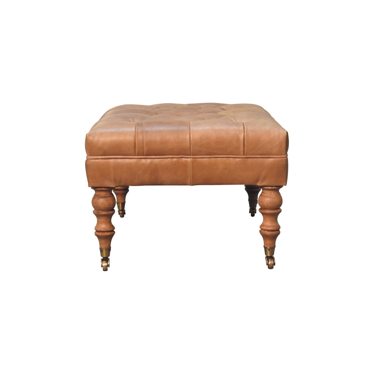 Hawthorne Tufted Buffalo Leather Ottoman