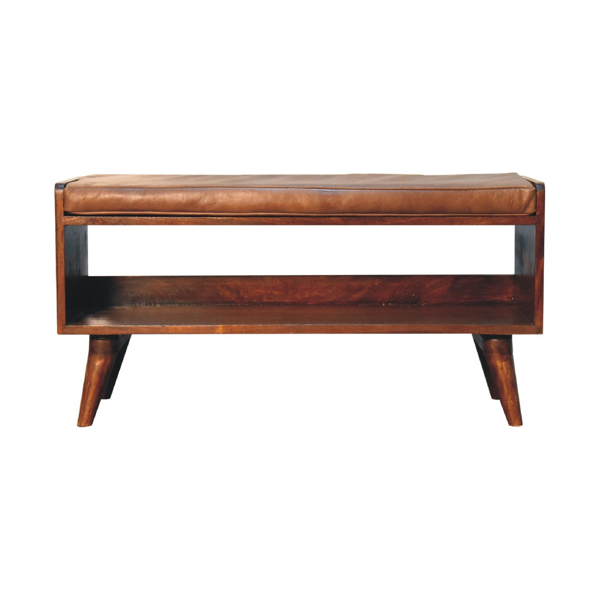 The Bridlewood Chestnut & Leather Bench