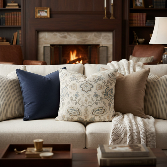 Timeless Coastal Equestrian Damask Pillow Cover