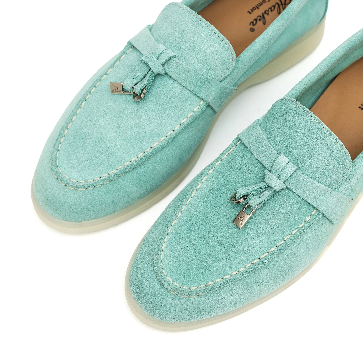 Torino Suede Loafers in Turquoise