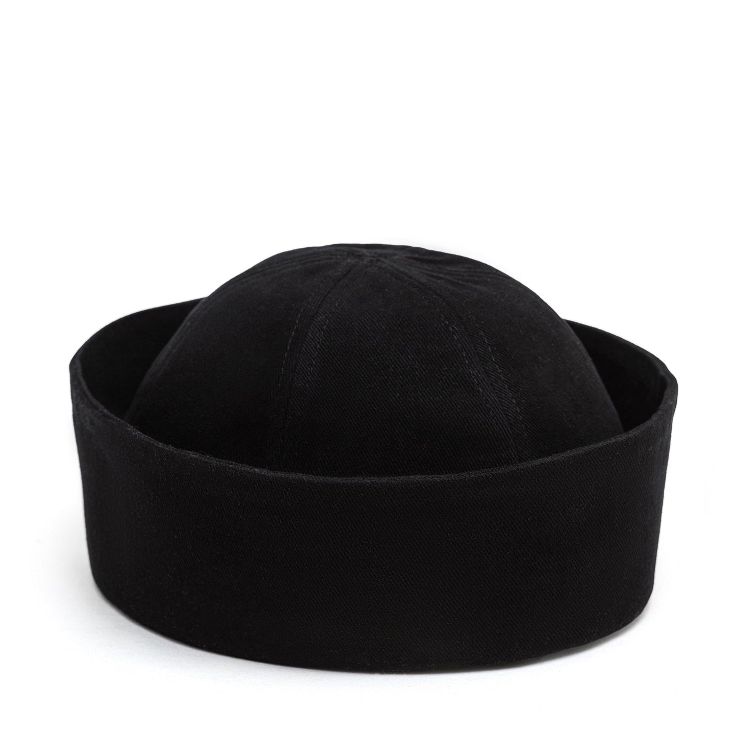 Sailor Cotton Folded Brim Hat in Black