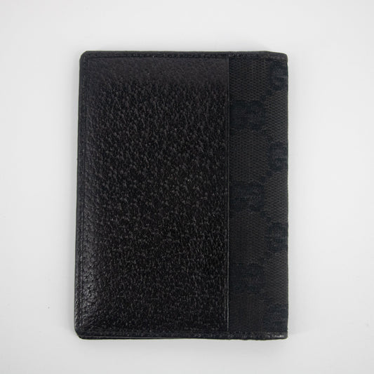 Gucci Black GG Canvas x Leather Card Case #2046