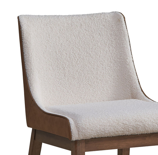 ***Ginny - Boucle Velvet Side Chair (Set of 2) - Walnut