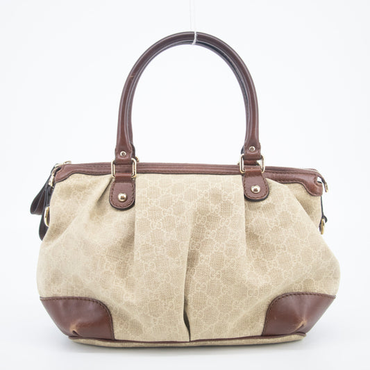 Gucci Brown Interlocking GG Canvas x Leather Shoulder Bag #2415