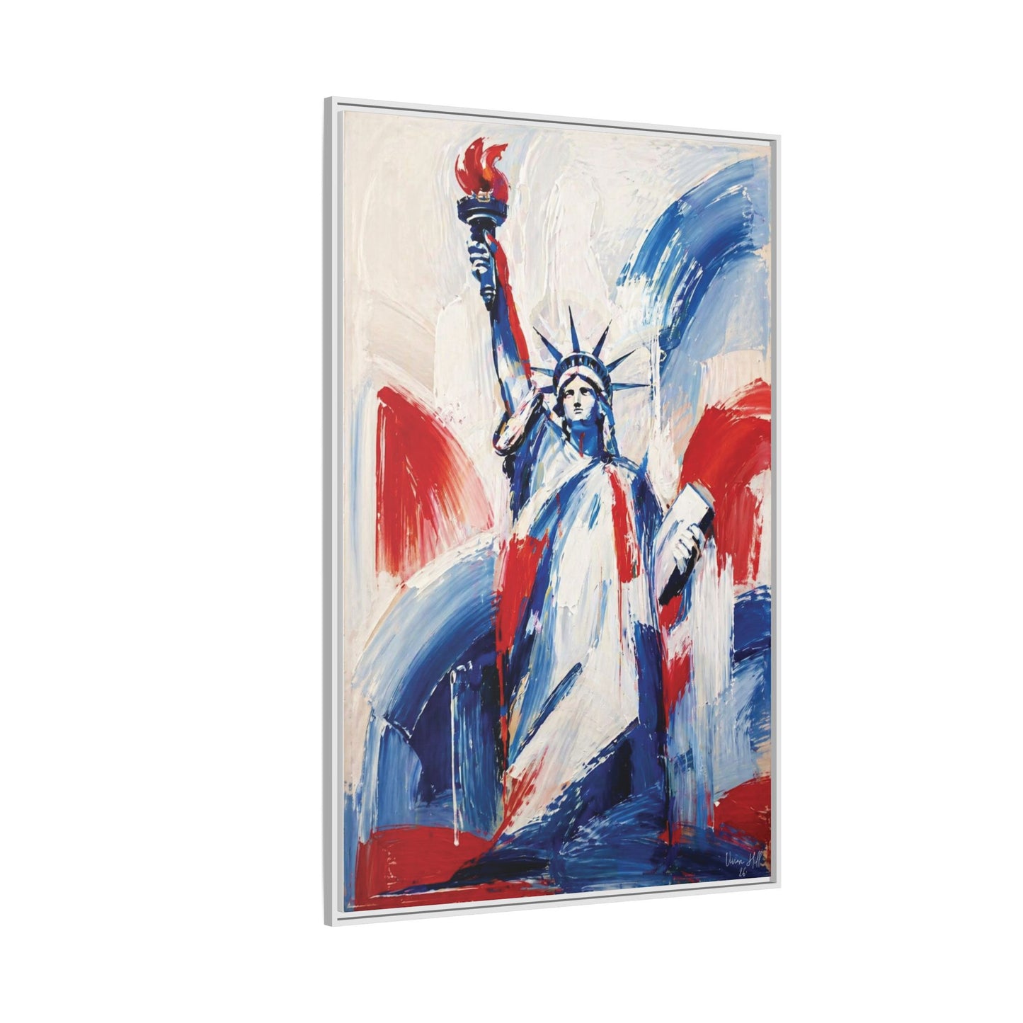 Liberty Brushstroke Statue of Liberty Original Patriotic Art Print on Canvas 40x60 | Vivian Hill, Bay & Bridle