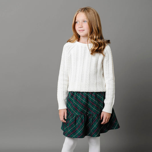 Organic Raglan Cable Sweater