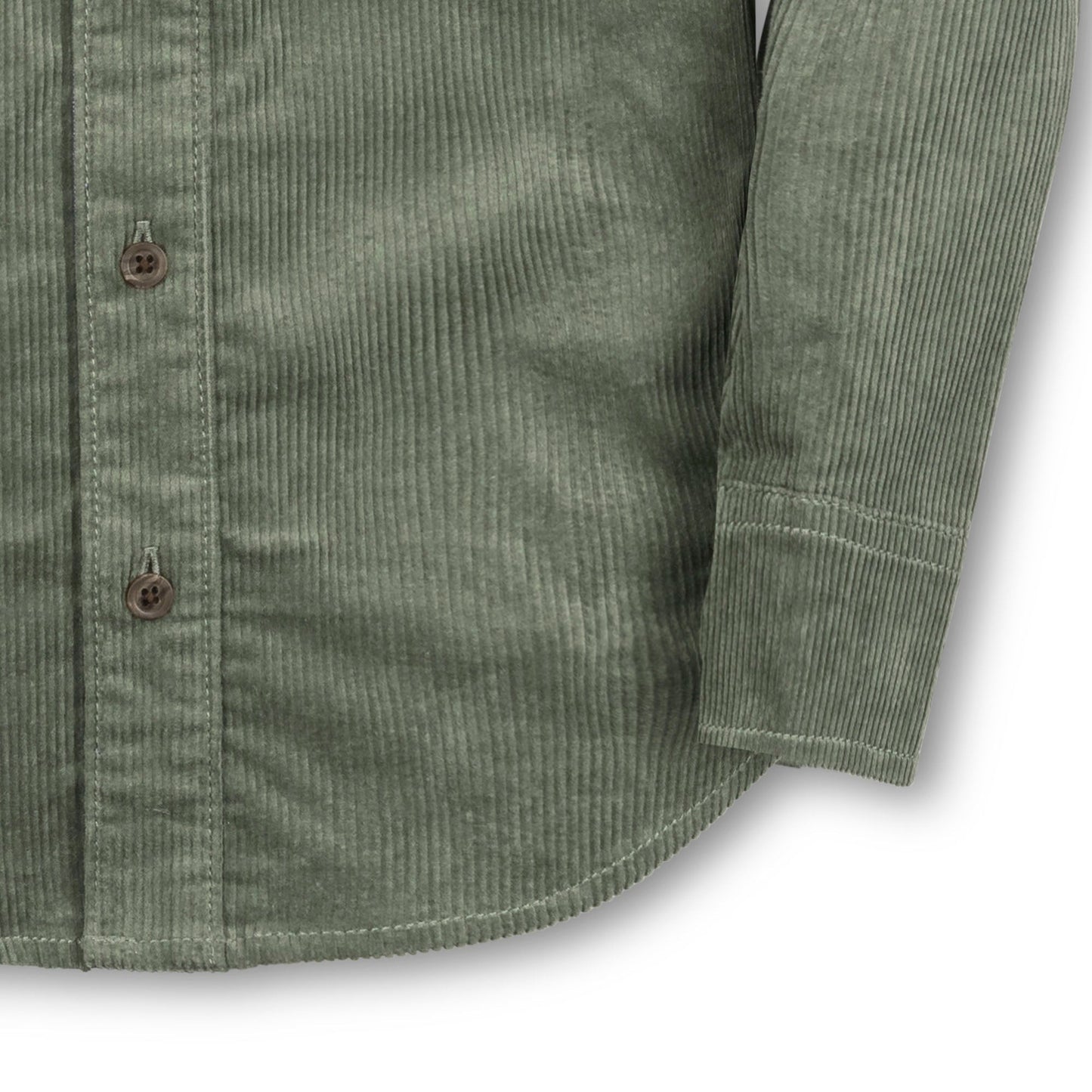 Organic Cotton Green Corduroy Flap Pocket Shirt