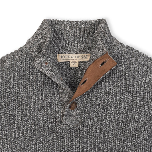 Organic Cotton Grey Mock Neck Sweater