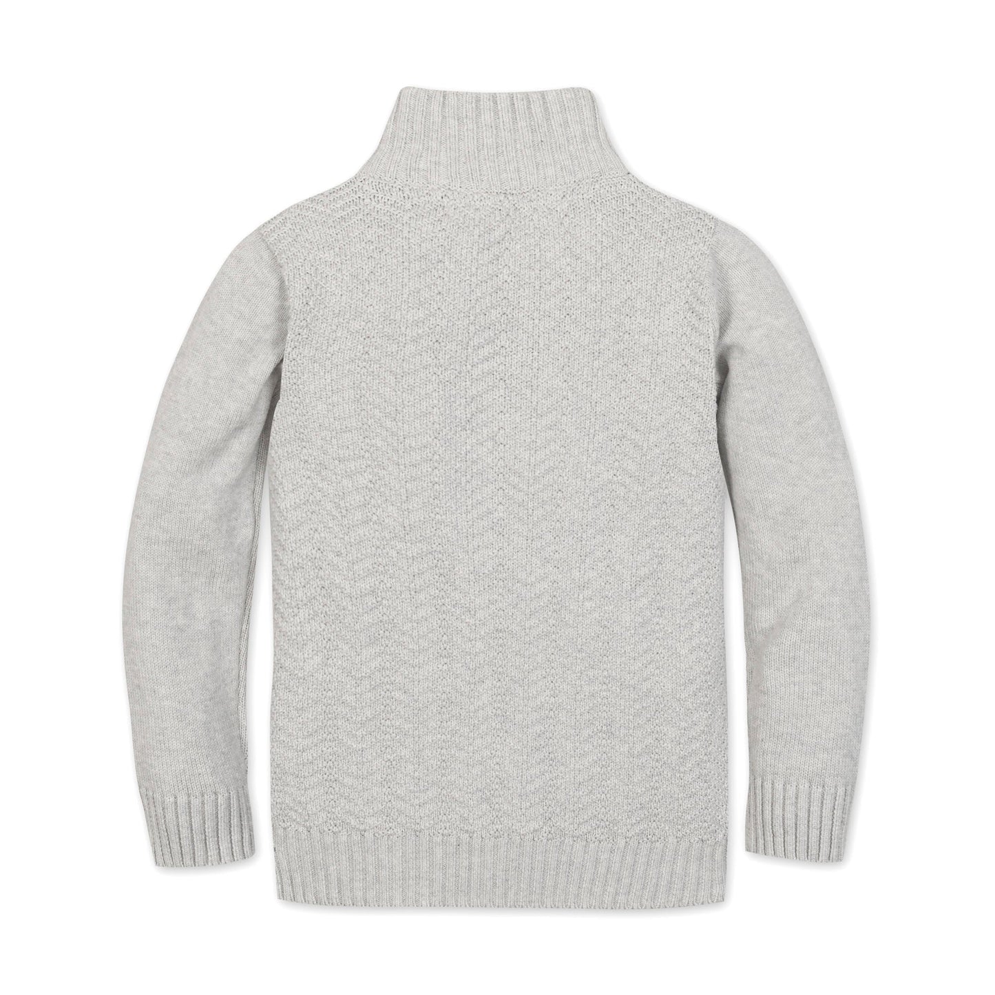 Organic Cotton Grey Half Zip Cable Sweater
