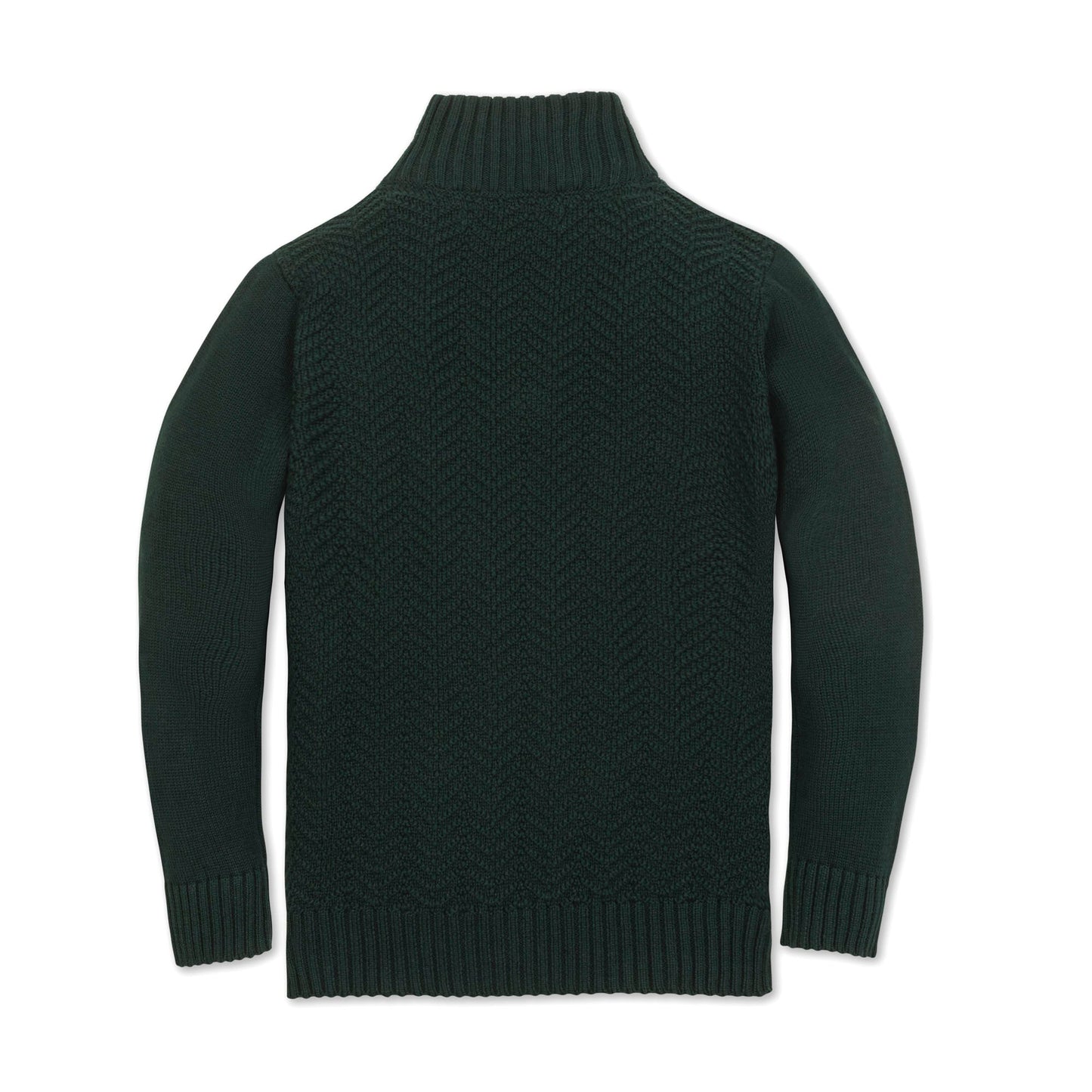 Organic Cotton Rib Knit Half Zip Cable Sweater