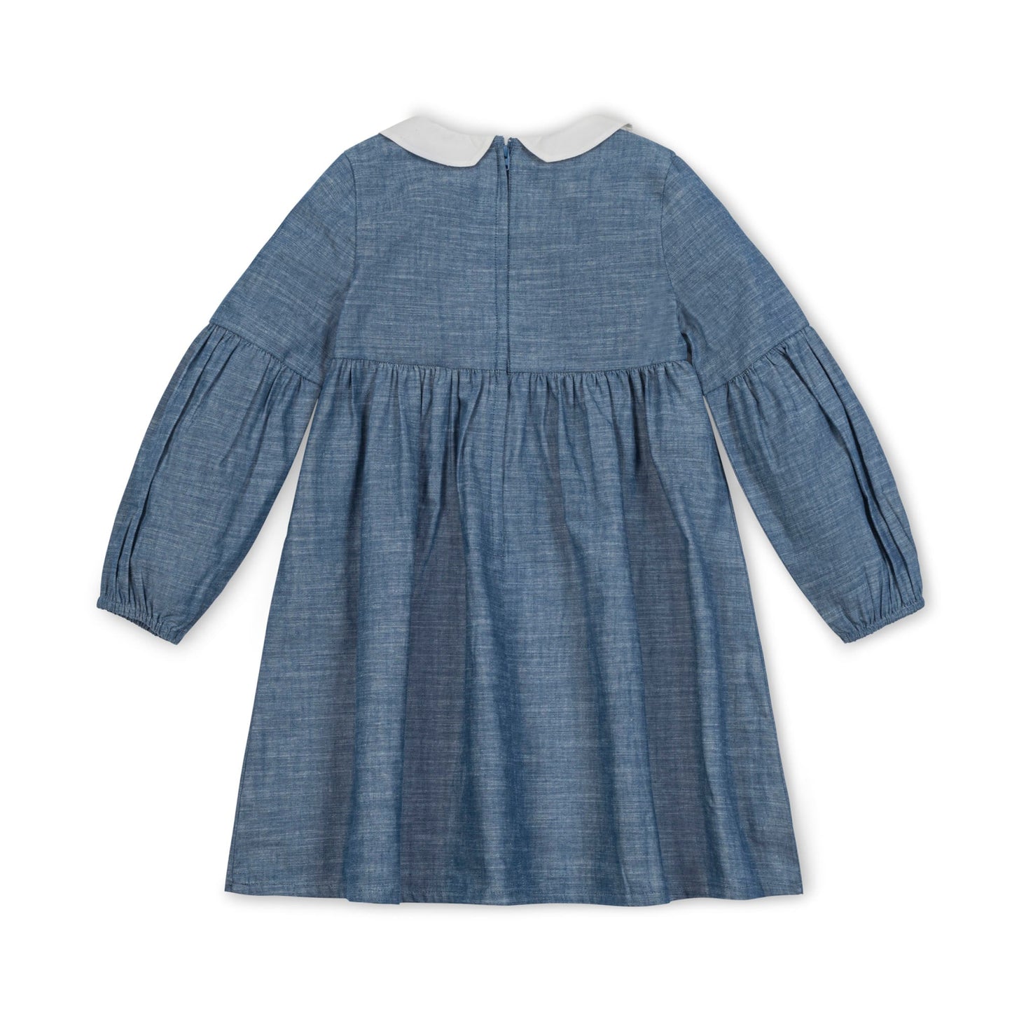 Organic Cotton Blue Chambray Empire Dress