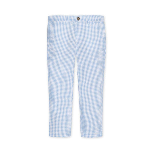 Organic Cotton Blue Seersucker Suit Pant - Baby