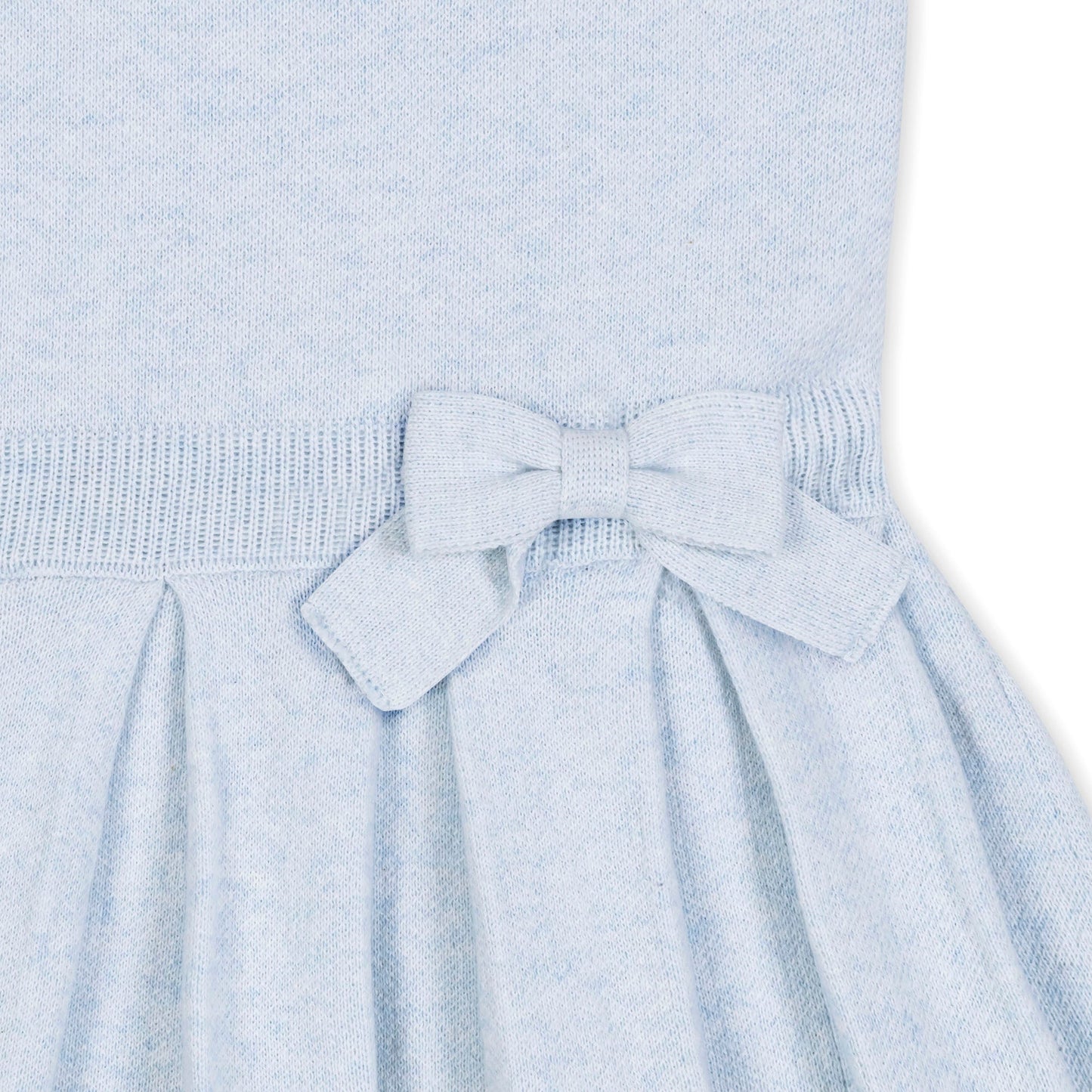 Organic Cotton Blue Pleated Sweater Dress