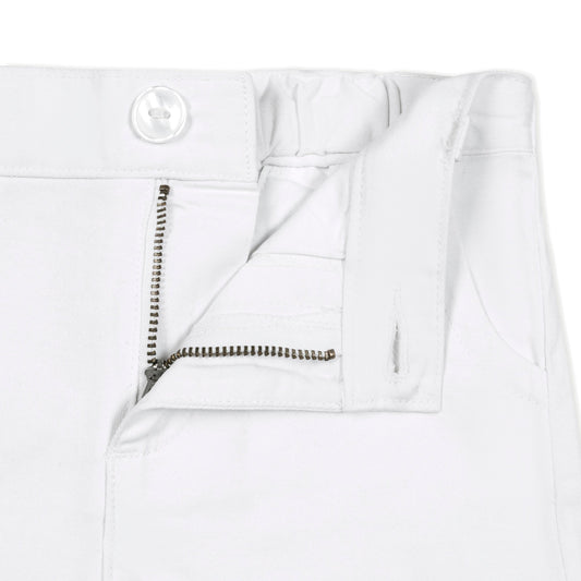 Organic Cotton White Stretch Chino Short