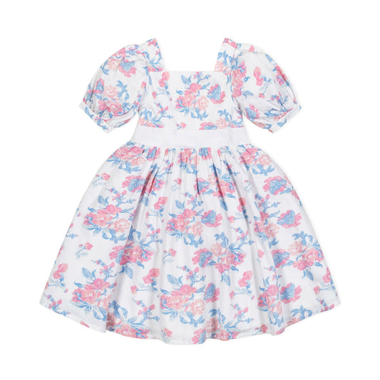 Organic Cotton Floral Puff Sleeve Party Dress