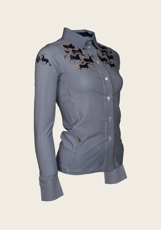Running Horses Navy Ladies’ Sun Shirt