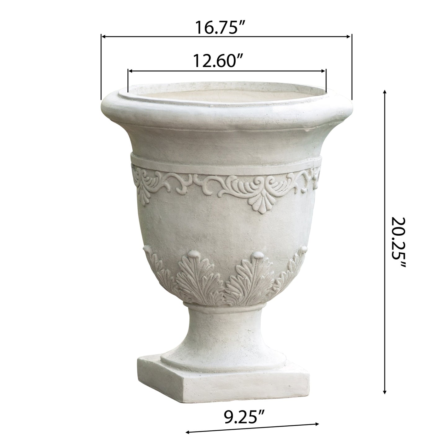 The Casablanca Antique White Ornamental Urn Planter