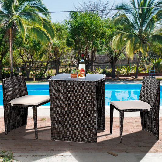 Harbor Breeze Wicker Bistro Set – 3-Piece Outdoor Conversation Collection