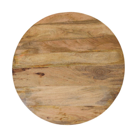 Slatted Round Coffee Table - Beige
