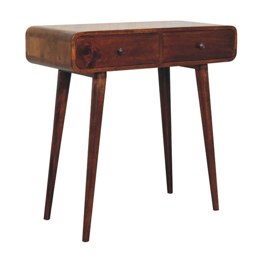 Curved Hallway Table - Chestnut