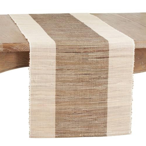 The Water Hyacinth Banded Table Runner