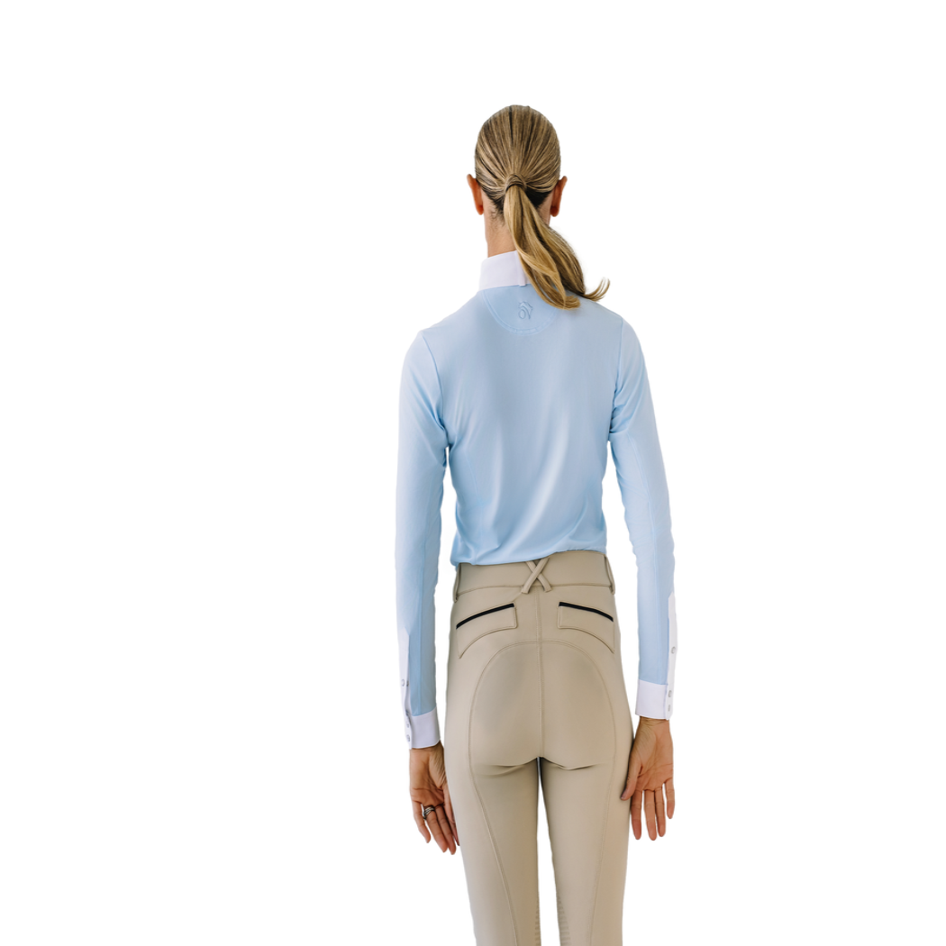 Bib Front Show Shirt - Light Blue