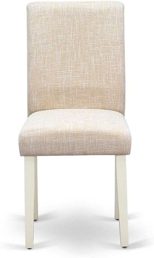 Light Beige Linen Upholstered Dining Chairs Set Of 2