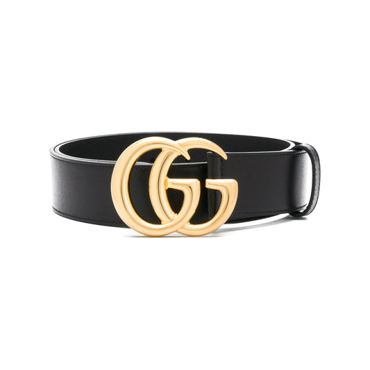 Gucci Marmont Leather Belt – Black & Gold