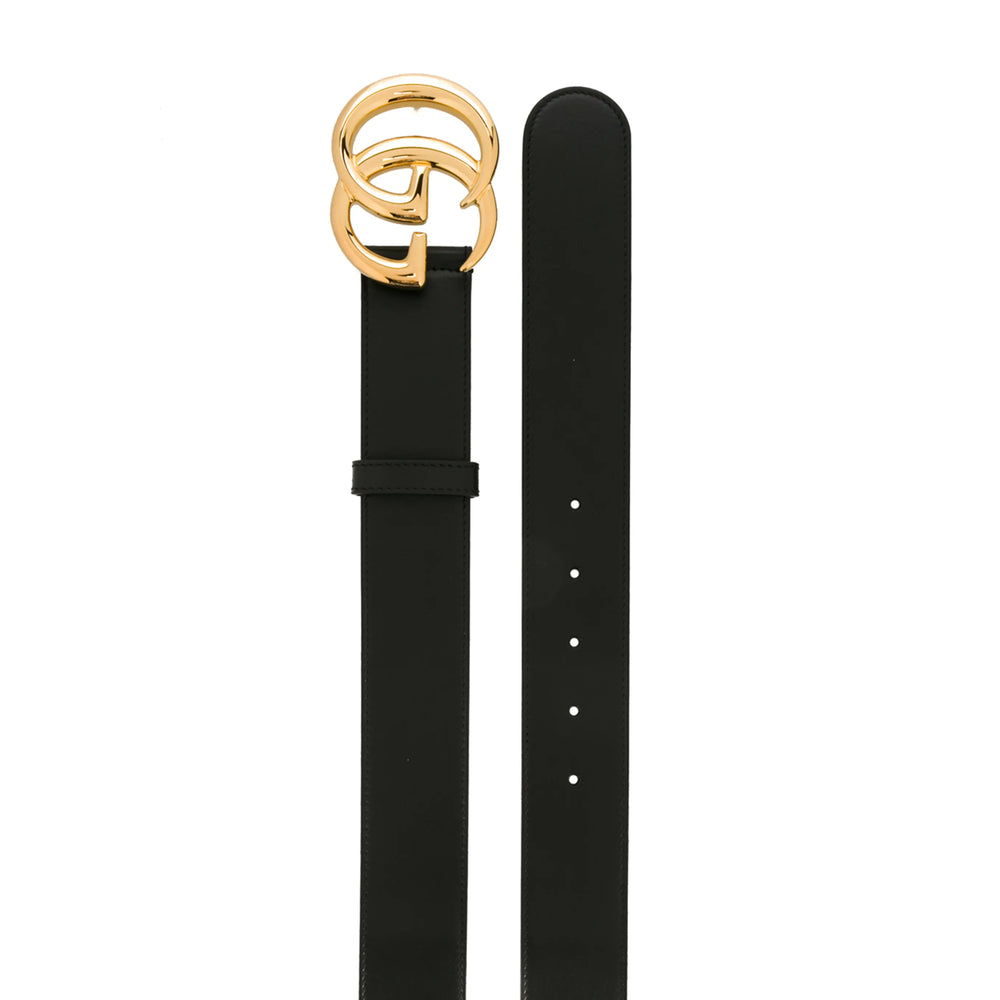 Gucci Marmont Leather Belt – Black & Gold