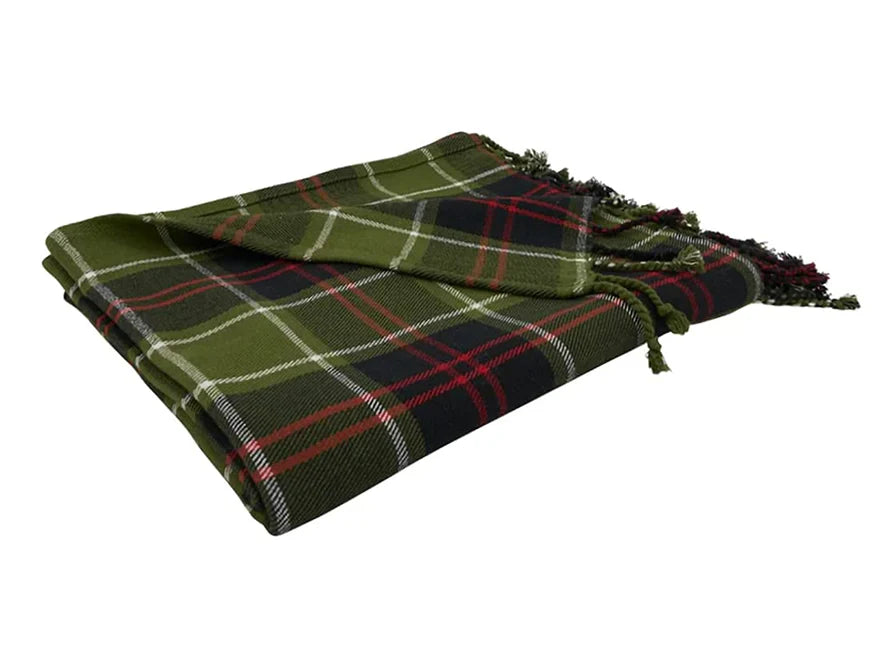 The Bridle Glen Plaid Tassel Throw Blanket