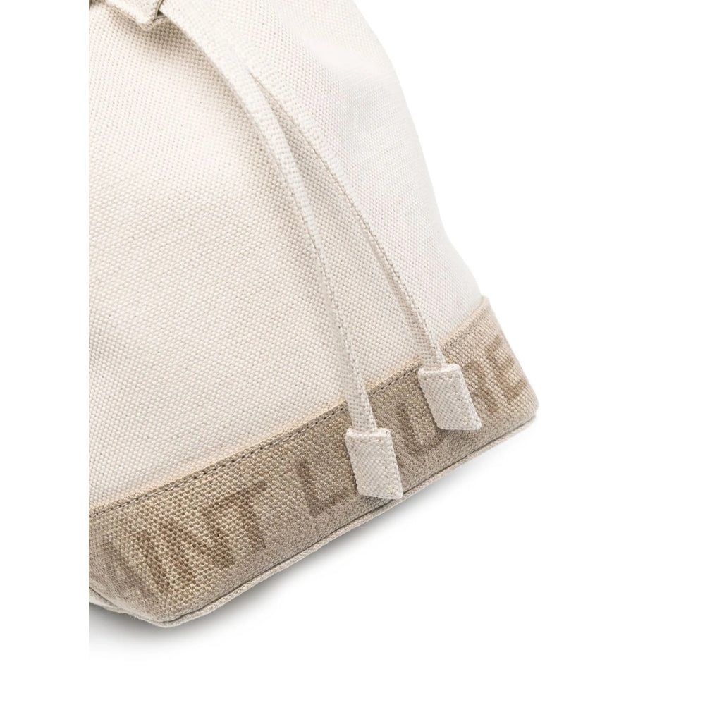 Saint Laurent Jacquard Logo Bucket Bag – Chalk Neutral