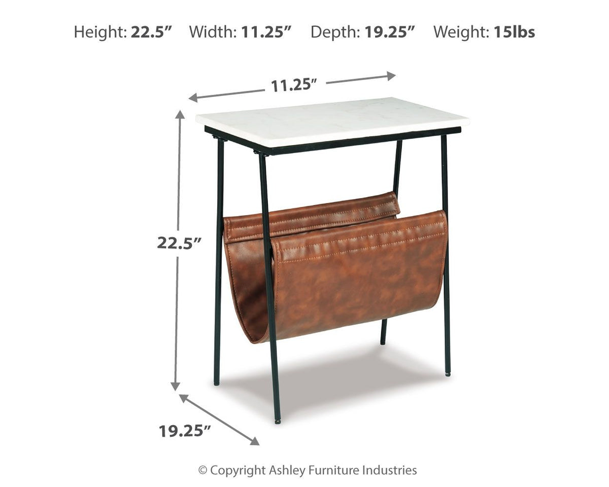 The Mariner Marble & Saddle Magazine Table