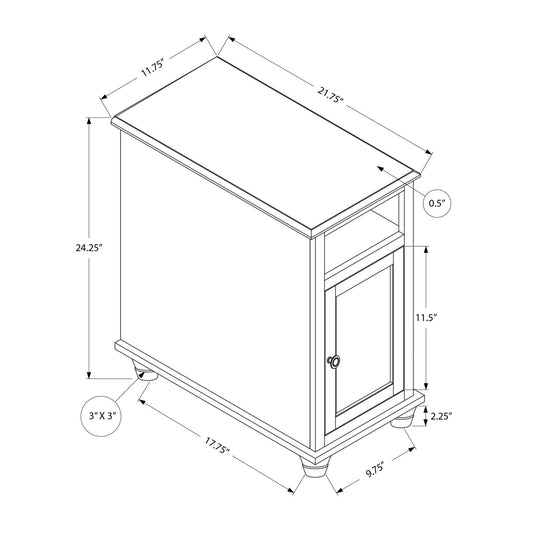 Accent End Table, Storage, Traditional - White